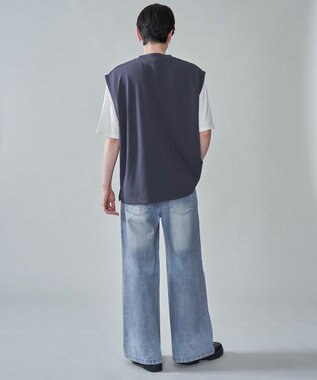 WEGO 【２点セット/ベスト×Tシャツ】アンサンブルベスト（SS） ブラック中濃色