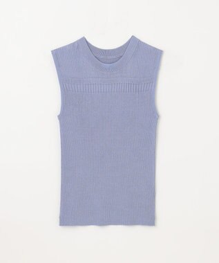 GRACE CONTINENTAL リブシアーニットトップ ブルー
