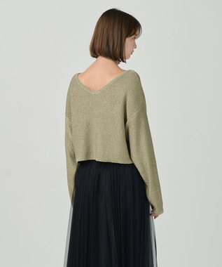 GRACE CONTINENTAL スパンコールヤーントップ ゴールド