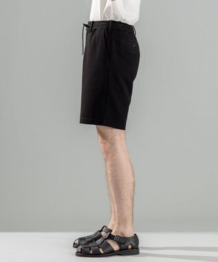 JOSEPH HOMME 新型【オリジナル素材/シワになりにくい/ウエストゴム仕様】 ライトタックジャージー ドロスト付シートパンツ / BERMUDA ブラック系