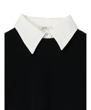 earth music&ecology ＳＥＴ２点ニットベスト＋シャツ Black