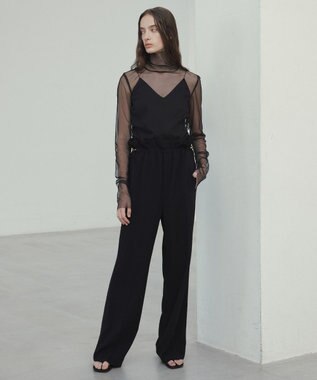 BEIGE， 【洗える・Precious 7月号掲載】ABELIA / コットンVラインカップ付きキャミソール Black