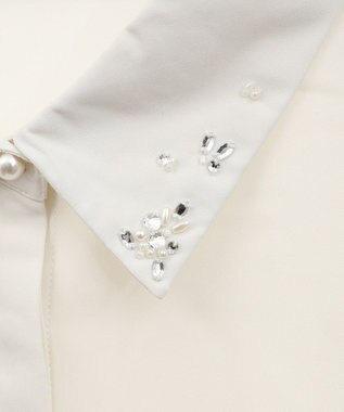 earth music&ecology 襟ビジューブラウス Off White