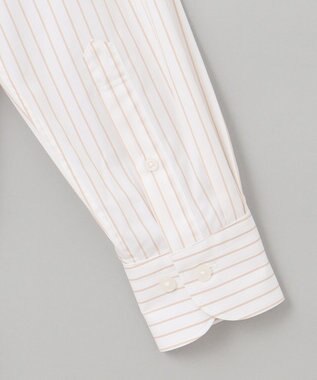 GOTAIRIKU 【形態安定】PREMIUMPLEATS_レギュラーカラー 通年ドレスシャツ（ボーダー） ダークブラウン系1