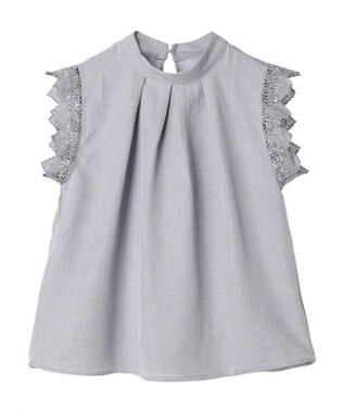 Green Parks ・ＥＬＥＮＣＡＲＥ　ＤＵＥ　リネンライクレースブラウス Gray
