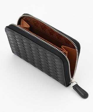 JOSEPH ABBOUD 【コインケース】カウレザー エンボスメッシュ ブラック系