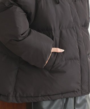 earth music&ecology フーディーパファーブルゾン ブラック