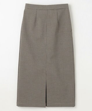 ANY L 【手洗い可/ウエストゴム/裏起毛】チェックボンディングタイトスカート ガンクラブ