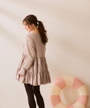 OP／FILA 【Ocean Pacific】フレアラッシュＴシャツ ベージュ