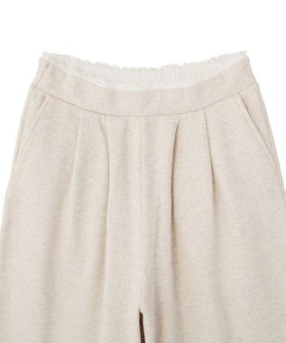 earth music&ecology レースレイヤード風スウェットパンツ Oatmeal