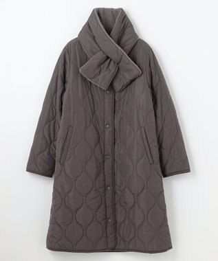 ANY L 【マフラー付き】キルトリバーシブルコート モカ