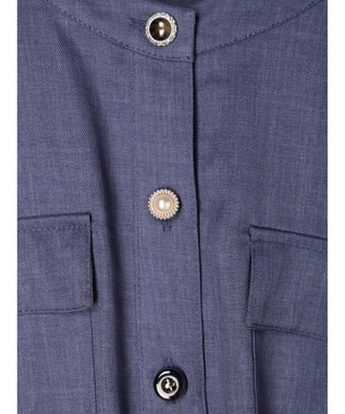 Green Parks ・ＥＬＥＮＣＡＲＥ　ＤＵＥ　イロイロ釦ドロストワンピース Blue