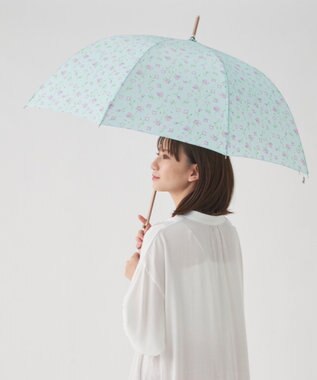 MOONBAT estaa 【耐風】長傘 ダンシングフラワー UV サックスブルー