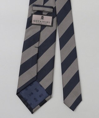 GOTAIRIKU  GOTAIRIKU別注【日本製】シルク ネクタイ_レジメンタル柄 ネイビー系1