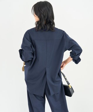 UNFILO ライトフランネル オーバーシャツ ネイビー