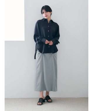 YECCA VECCA シャーリングロングナロースカート Mint