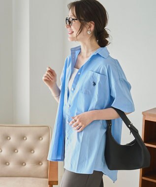 WEGO USPOLOハーフスリーブシャツ ブルー