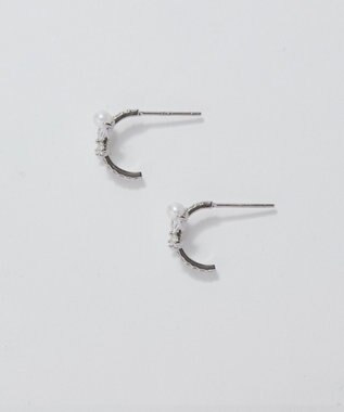 Phoebe ロマンティックビジューバタフライフープピアス　シルバー シルバー