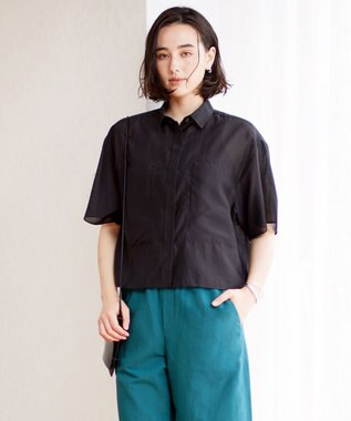 UNFILO 【軽量】シアークロップドシャツ ブラック系