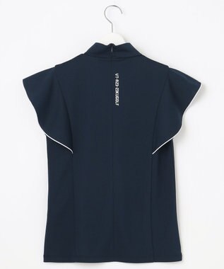 23区GOLF 【WOMEN】【吸水速乾】フレアスリーブ モックネックシャツ ネイビー系