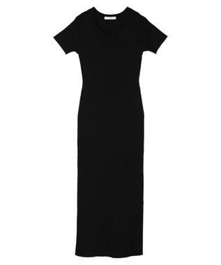 Green Parks リブニットワンピース Black