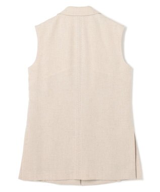 BEIGE， 【洗える】CAROLE / リネンライクノースリーブジレジャケット Sand