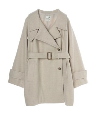 earth music&ecology ２ｗａｙカラーミドル丈コート Light Beige