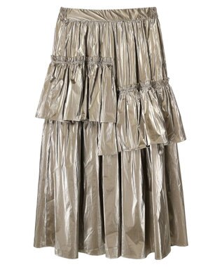 Green Parks ・ＥＬＥＮＣＡＲＥ　ＤＵＥ　メタリックティアードスカート Gold
