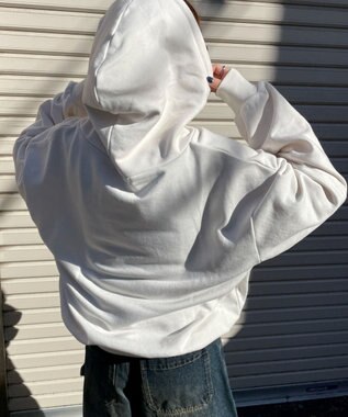 WEGO ロゴビッグプルパーカー ホワイトアイボリー