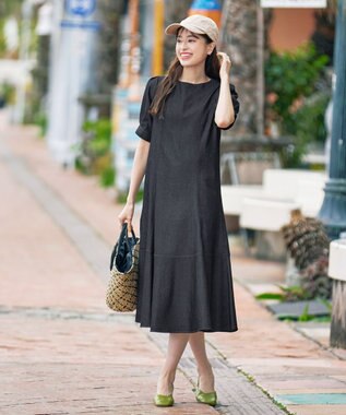 Tiaclasse L デニムマーメイドワンピース ブラック