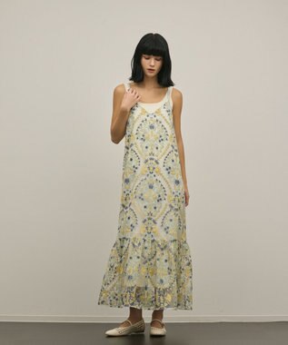 GRACE CONTINENTAL オーナメントembワンピース イエロー