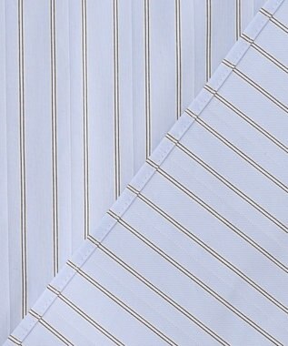 J.PRESS LADIES S BEZコットンナイロン ストライプ フリル襟 ブラウス サックス×ホワイト×ベージュ系