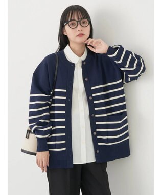 earth music&ecology スポンディッシュミドル丈カーディガン Border