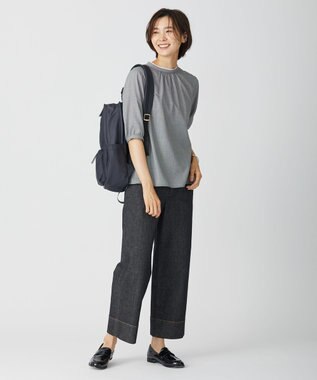 J.PRESS LADIES L 【洗える】 10oz Stretch Denim セミワイド パンツ ブラック系