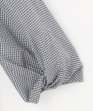 J.PRESS LADIES 【洗える】バイカラーギンガム&ストライプ ブラウス ネイビー系3