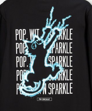 PW CIRCULUS 【吸水速乾 / UV遮蔽率99.9% UVカット / ストレッチ】【WOMEN】アニマルグラフィックロングスリーブモックT ゴルフウェア レディース ブラック系