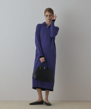 GRACE CONTINENTAL バイカラーストレートニットワンピース