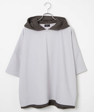 WEGO フェイクレイヤードフードT（S） ライトグレー