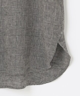 ANY 【洗える】ライトリネンクロスフレアスリーブ ブラウス グレンチェック