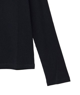 earth music&ecology ラメテレコハイネックプルオーバー Black