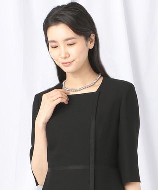 自由区 FORMAL 【日本製】パール調ネックレス（グレー） ブラック系