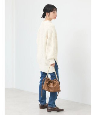 earth music&ecology マットモール片畦チュニック Ivory