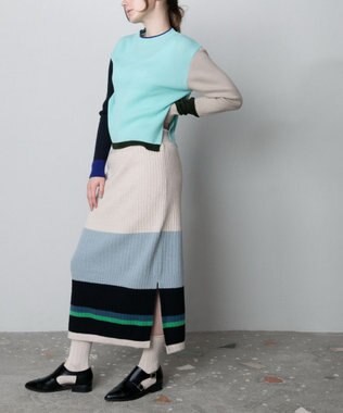 TRICOTE PLAIN RIB MULTI SKIRT／無地リブMULTI SKIRT 80IVORY