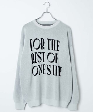 WEGO ロゴジャガードニットプルオーバー ライトグレー