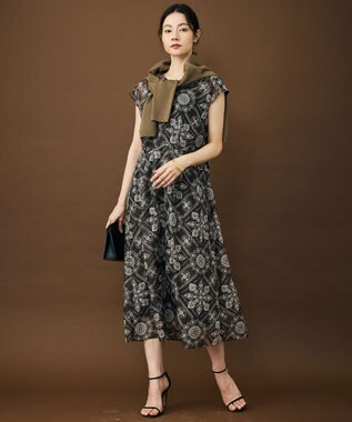 自由区 S ロータスタイルプリント ワンピース