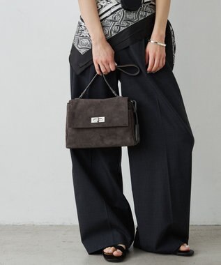 russet スエードフラップミニトートバッグ(CE-1722-WEB) Gray