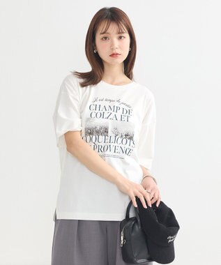 earth music&ecology ＰｈｏｔｏスリットＴ Off White