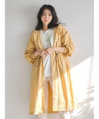 Green Parks フーデットロングコート Orange