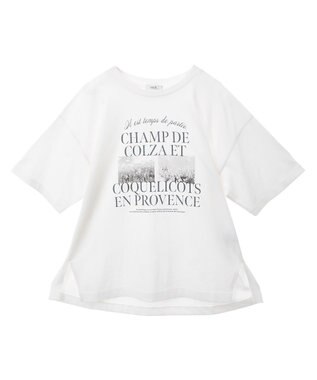 earth music&ecology ＰｈｏｔｏスリットＴ Off White