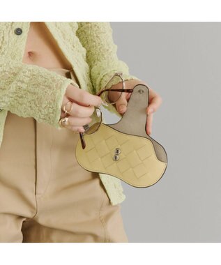 PELLE BORSA ストラップ付きめがねケース Chrono Weave クロノウィーブ 5855 クリームイエロー